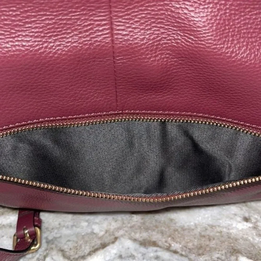 Shiraleah  Chicago Preston Women Wine Leather Fold Crossbody/Clutch NWT